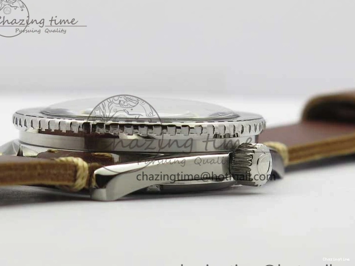 0414 Vintage Seamaster 300 Date T SS B12 Black Dial On Brown Leather Strap A2836 (Free Nylon Strap) WeatherProof 7911